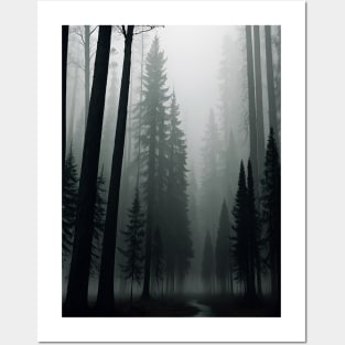 Spooky Forest at Dusk Posters and Art